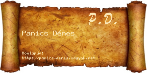 Panics Dénes névjegykártya
